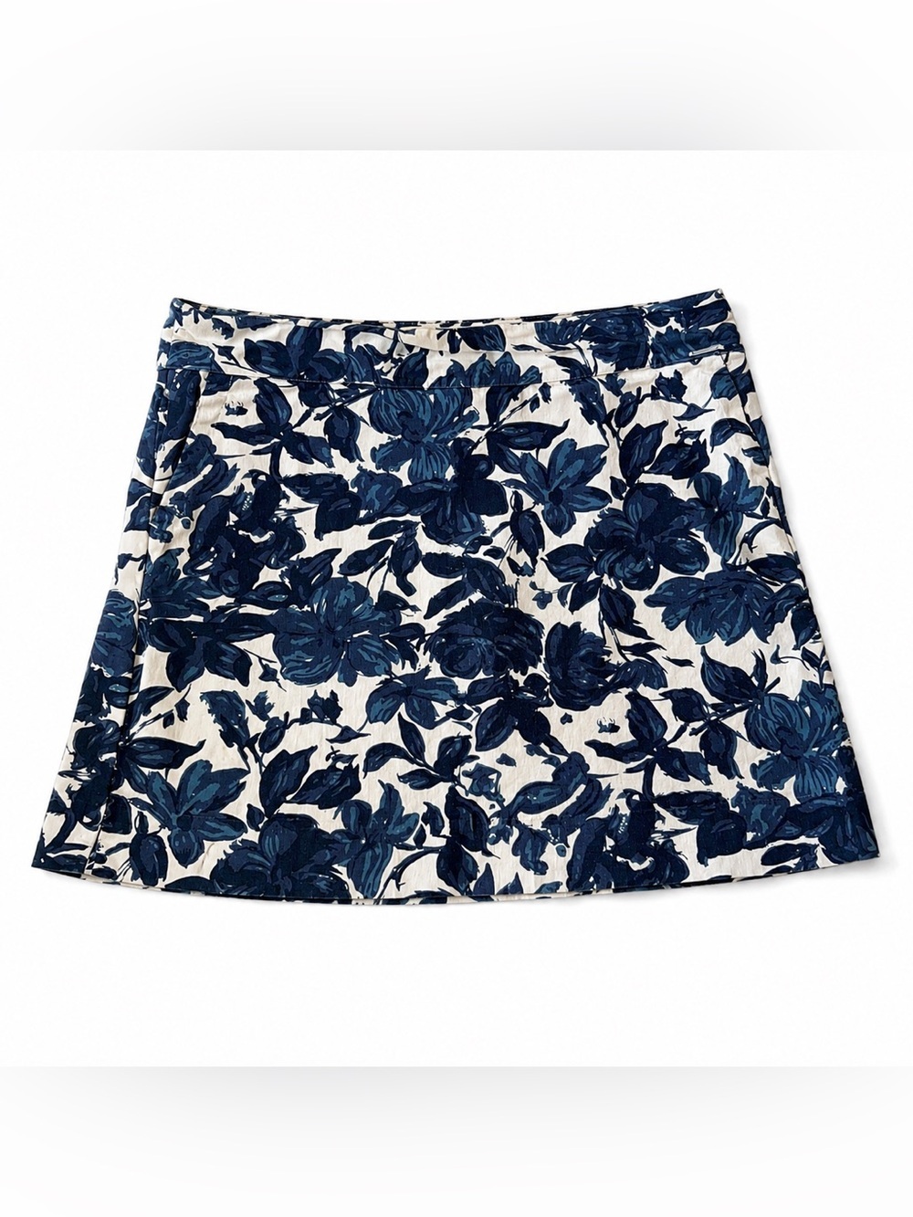 Cottagecore Floral Navy Print Skort - S.C. & CO. US 14
